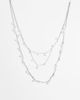 Reclaimed Vintage Reclaimed Vintage long line layered pearl necklace in silver - 1