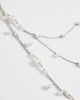 Reclaimed Vintage Reclaimed Vintage long line layered pearl necklace in silver - 4
