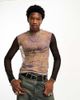 Reclaimed Vintage Reclaimed Vintage long sleeve mesh top in tie dye graphic-Multi - 1