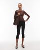 Reclaimed Vintage Reclaimed Vintage long sleeve top in chocolate brown lace - 2