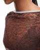 Reclaimed Vintage Reclaimed Vintage long sleeve top in chocolate brown lace - 3