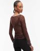 Reclaimed Vintage Reclaimed Vintage long sleeve top in chocolate brown lace - 4