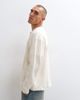 Reclaimed Vintage Reclaimed Vintage long sleeve waffle knit henley neck t-shirt in cream-White - 1
