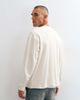 Reclaimed Vintage Reclaimed Vintage long sleeve waffle knit henley neck t-shirt in cream-White - 3