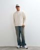 Reclaimed Vintage Reclaimed Vintage long sleeve waffle knit henley neck t-shirt in cream-White - 4