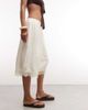 Reclaimed Vintage Reclaimed Vintage longline satin shorts with lace trim in ecru-White - 2
