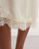 Reclaimed Vintage Reclaimed Vintage longline satin shorts with lace trim in ecru-White - 4
