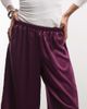 Reclaimed Vintage Reclaimed Vintage longline satin shorts with lace trim in plum-White - 4