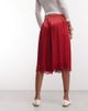 Reclaimed Vintage Reclaimed Vintage longline satin shorts with lace trim in red-White - 2