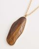Reclaimed Vintage Reclaimed Vintage longline semi precious tigers eye pendant in gold - 4