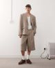 Reclaimed Vintage Reclaimed Vintage longline tailored shorts in beige pinstripes-Gray - 1