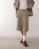 Reclaimed Vintage Reclaimed Vintage longline tailored shorts in beige pinstripes-Gray - 2