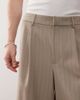 Reclaimed Vintage Reclaimed Vintage longline tailored shorts in beige pinstripes-Gray - 3