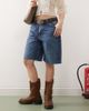 Reclaimed Vintage Reclaimed Vintage low rise baggy denim jorts in mid blue wash - 2