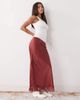 Reclaimed Vintage Reclaimed Vintage maxi skirt with lace inserts in rust red - 1