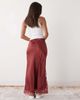 Reclaimed Vintage Reclaimed Vintage maxi skirt with lace inserts in rust red - 3