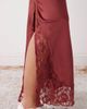 Reclaimed Vintage Reclaimed Vintage maxi skirt with lace inserts in rust red - 4