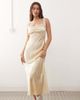 Reclaimed Vintage Reclaimed Vintage maxi slip dress with contrast pink trim in cream-White - 1