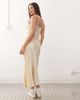 Reclaimed Vintage Reclaimed Vintage maxi slip dress with contrast pink trim in cream-White - 4
