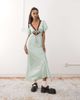 Reclaimed Vintage Reclaimed Vintage maxi tea dress with keyhole and contrast lace in mint green - 1