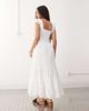 Reclaimed Vintage Reclaimed Vintage maxi western summer dress with broderie layers and tie front in white - 3