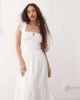 Reclaimed Vintage Reclaimed Vintage maxi western summer dress with broderie layers and tie front in white - 4