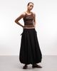 Reclaimed Vintage Reclaimed Vintage midi bubble skirt with side ties in black - 1