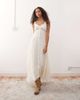 Reclaimed Vintage Reclaimed Vintage midi cami dress with lace inserts and button down front in ivory-White - 1