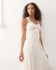 Reclaimed Vintage Reclaimed Vintage midi cami dress with lace inserts and button down front in ivory-White - 2