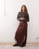 Reclaimed Vintage Reclaimed Vintage midi skirt with asymmetric lace hem in chocolate brown - 1