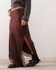 Reclaimed Vintage Reclaimed Vintage midi skirt with asymmetric lace hem in chocolate brown - 2