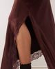 Reclaimed Vintage Reclaimed Vintage midi skirt with asymmetric lace hem in chocolate brown - 3