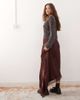Reclaimed Vintage Reclaimed Vintage midi skirt with asymmetric lace hem in chocolate brown - 4