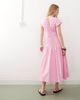 Reclaimed Vintage Reclaimed Vintage midi summer dress with angel sleeves and seam details in pink - 3