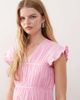 Reclaimed Vintage Reclaimed Vintage midi summer dress with angel sleeves and seam details in pink - 4