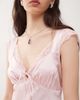Reclaimed Vintage Reclaimed Vintage midi tea dress with lace inserts in baby pink-Multi - 3