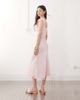 Reclaimed Vintage Reclaimed Vintage midi tea dress with lace inserts in baby pink-Multi - 4