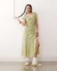 Reclaimed Vintage Reclaimed Vintage midi tea dress with lace panels and flutter sleeves in pastel green-Multi - 1