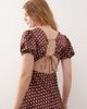 Reclaimed Vintage Reclaimed Vintage midi tea dress with puff sleeves and cross back in brown polka dots-Multi - 2