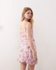 Reclaimed Vintage Reclaimed Vintage mini dress with bubble hem in pink floral plaid - 4