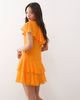 Reclaimed Vintage Reclaimed Vintage mini dress with cape detail and tiers in orange-Multi - 4