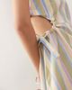 Reclaimed Vintage Reclaimed Vintage mini dress with cutouts and tie sides in linen look deck chair stripe-Multi - 2