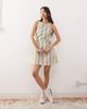 Reclaimed Vintage Reclaimed Vintage mini dress with cutouts and tie sides in linen look deck chair stripe-Multi - 3