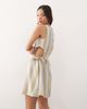 Reclaimed Vintage Reclaimed Vintage mini dress with cutouts and tie sides in linen look deck chair stripe-Multi - 4