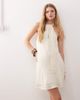 Reclaimed Vintage Reclaimed Vintage mini dress with scarf detail in cream satin jacquard-Multi - 1