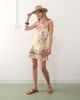 Reclaimed Vintage Reclaimed Vintage mini dress with scarf detail in yellow floral print-Multi - 2