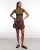 Reclaimed Vintage Reclaimed Vintage mini skort with ruffles in brown eyelet - 1