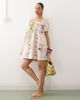 Reclaimed Vintage Reclaimed Vintage mini smock dress in bright postcard print with contrast trim-Multi - 2