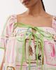 Reclaimed Vintage Reclaimed Vintage mini smock dress in bright postcard print with contrast trim-Multi - 3