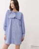 Reclaimed Vintage Reclaimed Vintage mini smock dress with oversized collar in blue stripe - 1